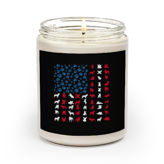 French Bulldog Patriotic Frenchie 4th of July USA Scented Candles
