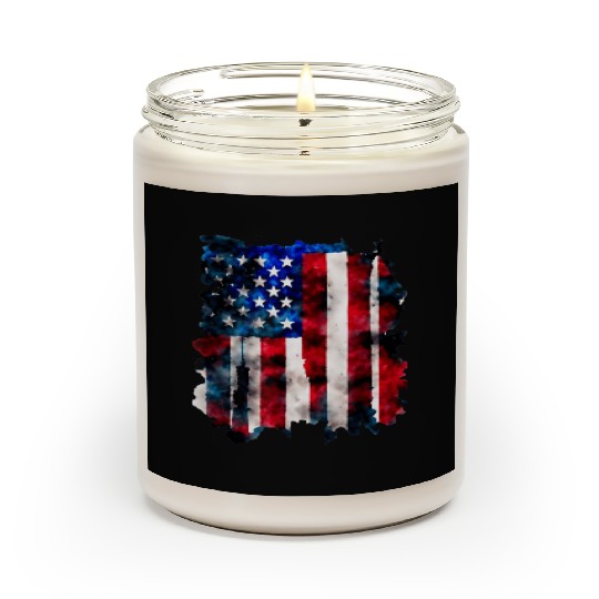 Patriotic American Flag July 4th Scented Candles