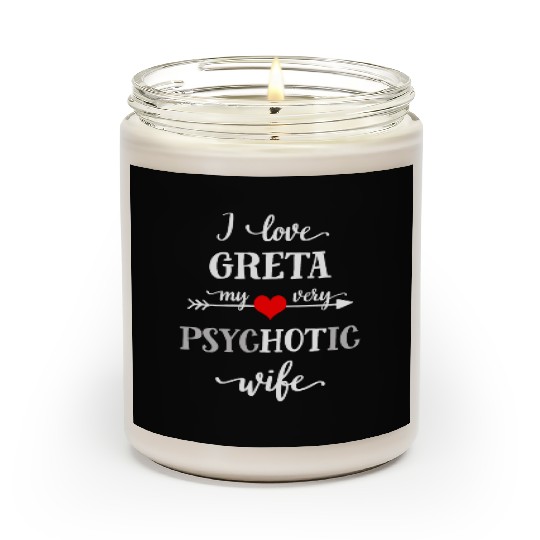 Funny I Love My Psychotic Wife Scented Candles, Novelty Gi
