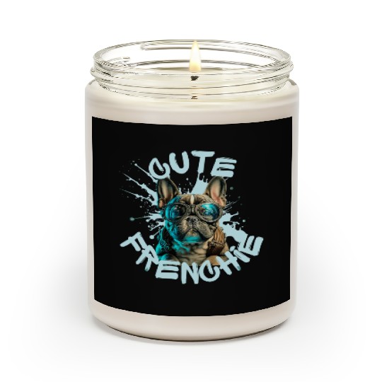 Cute frenchie Scented Candles