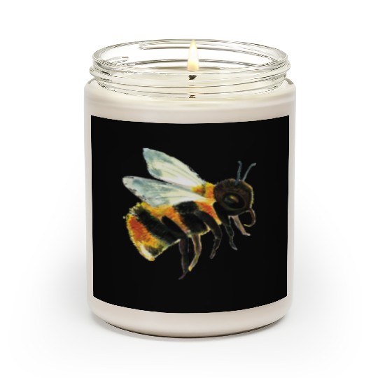 Cute Bumble Bee Flying Illustration Scented Candles