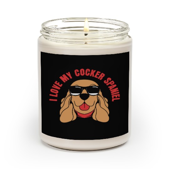 Dog Dad Pet Lover Cocker Spaniel Dog With Glasses Scented Candles