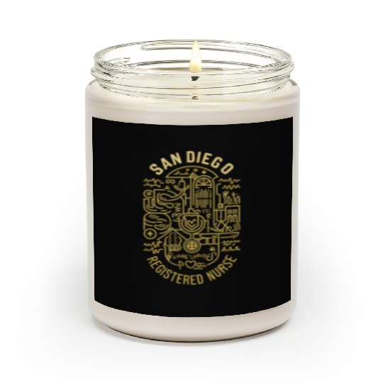 San Diego Registered Nurse Graphic Design Scented Candles