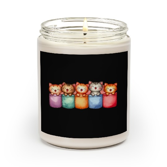 Kittens in colorful pockets Scented Candles