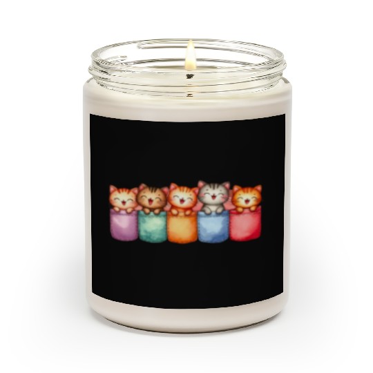 Kittens in colorful pockets Scented Candles