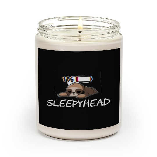 Sleepyhead funny meme sloth Scented Candles