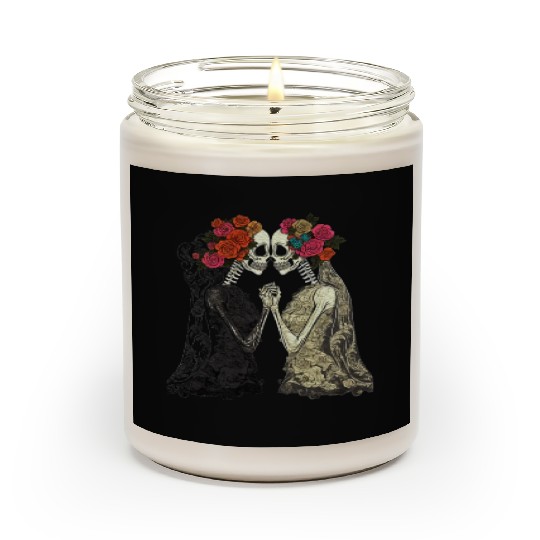 Lesbian Couple Skeletons Kissing LGBTQ Pride Scented Candles