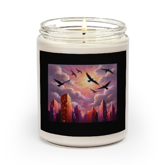 Geometric Twilight City Scented Candles