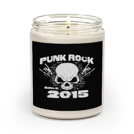 9th Birthday - Punk Rock Since 2015 Skull Rock Scented Candles