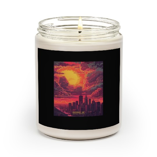 Beautiful View of Detroit MI Scented Candles