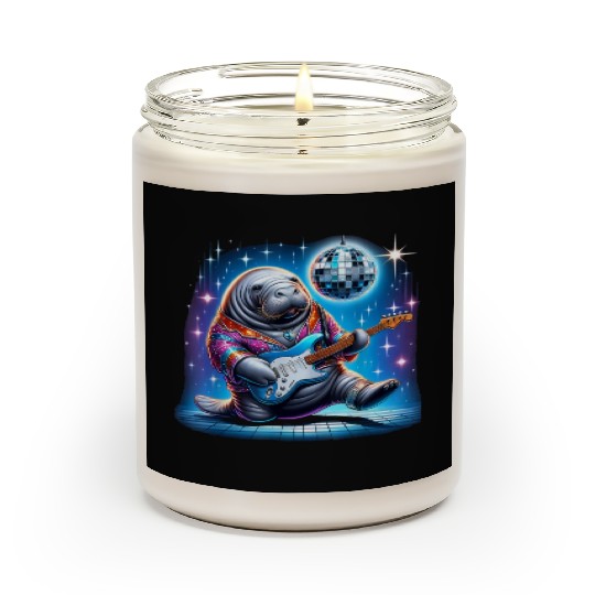 Disco Ball Guitar Manatee Scented Candles