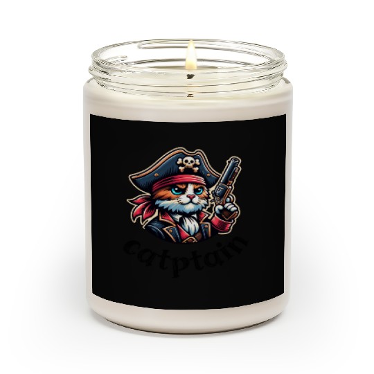 Captain Cat Catptain Funny Pet Pirate Animal Scented Candles