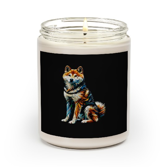 Polygon Art Japanese Shiba Inu Scented Candles