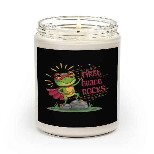 First grade Rocks Back to school Frog superhero Scented Candles