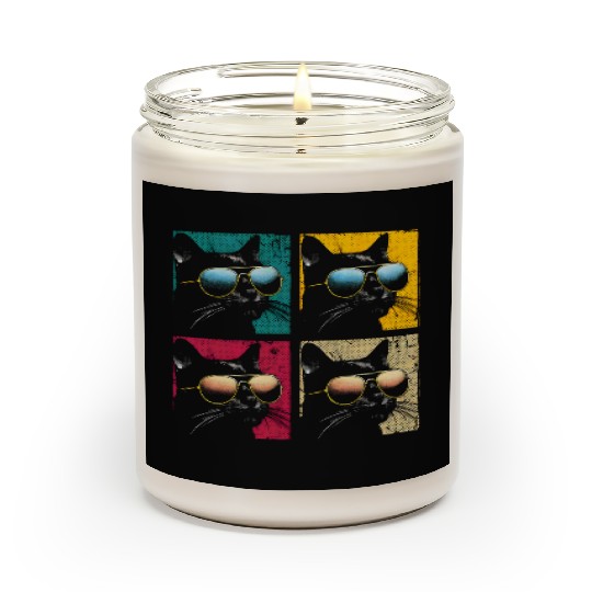 Black Cat Pop Art Scented Candles