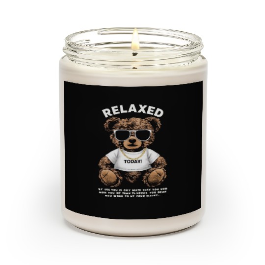 Relaxed Teddy Bear with Sunglasses Scented Candles