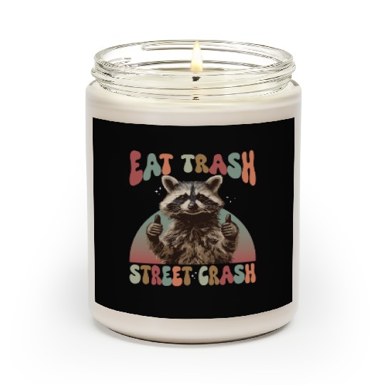 Funny Possum Raccoon Eat Trash Street Crash Scented Candles