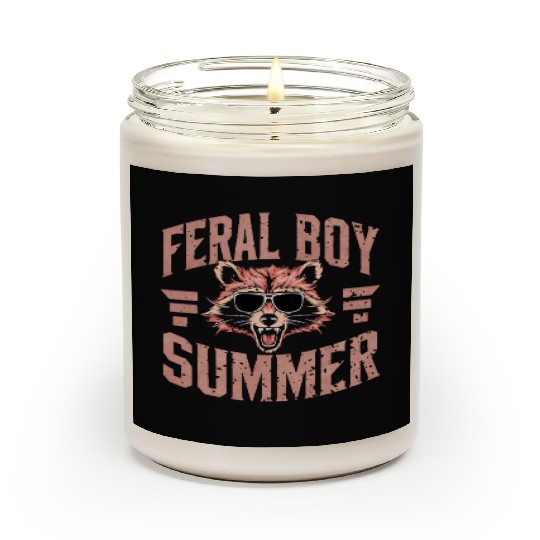 Feral Boy Summer Scented Candles Funny Trash Panda Raccoon