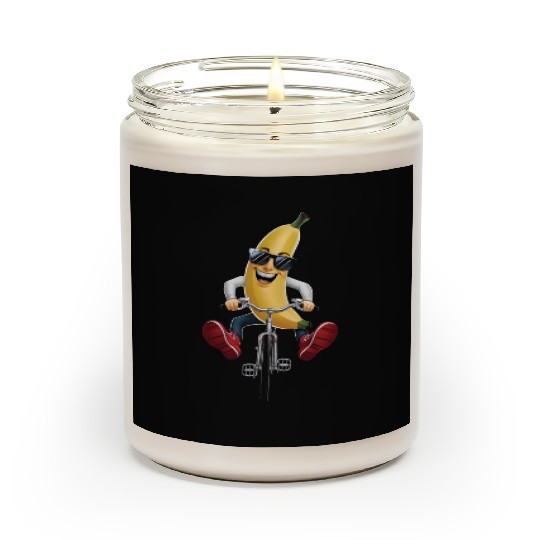 Banana Cycling On Bike Realistic Scented Candles