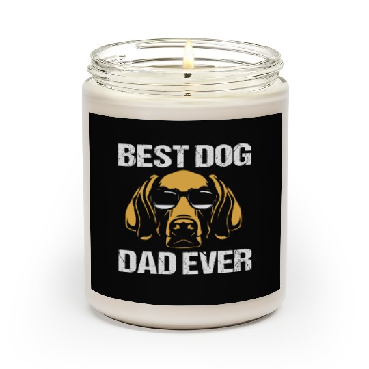Fathers Day Dog Wearing Sunglasses Weimaraner Dad Scented Candles