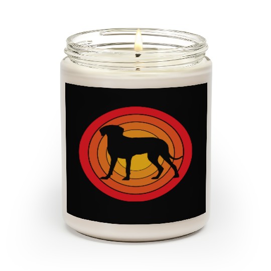 Retro Sunset Weimaraner Dog Silhouette Scented Candles