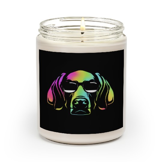 Colorful Weimaraner Dog Wearing Sunglasses Scented Candles