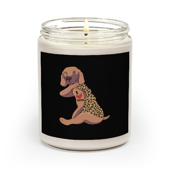 Weimaraner Mom Tattoo Dog I Love Mom Dog Scented Candles