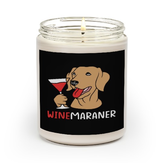 Winemaraner Dog Mom Wine Lover Funny Weimaraner Scented Candles