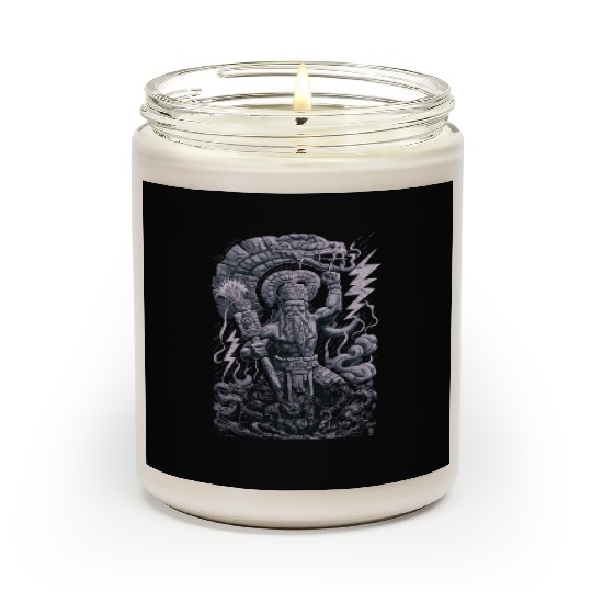 Maya God Mayan Mythology Chaac with Lightning and Scented Candles