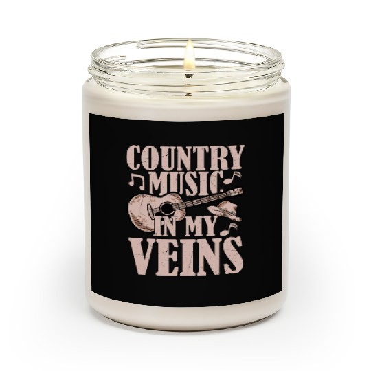 Country Music In My Veins Cowboy Western Scented Candles