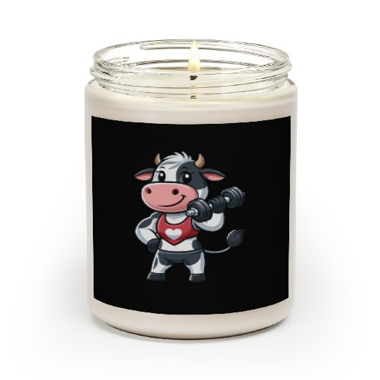 Cow fitness workout gym training bodybuilder Scented Candles