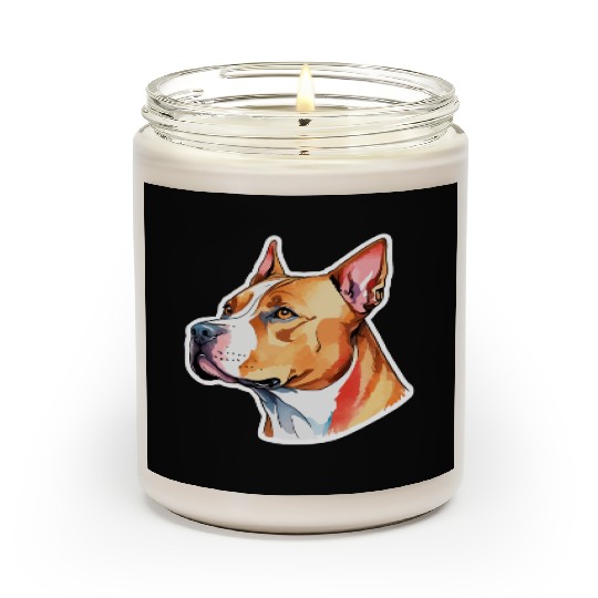 American Staffordshire Terrier Watercolor Scented Candles