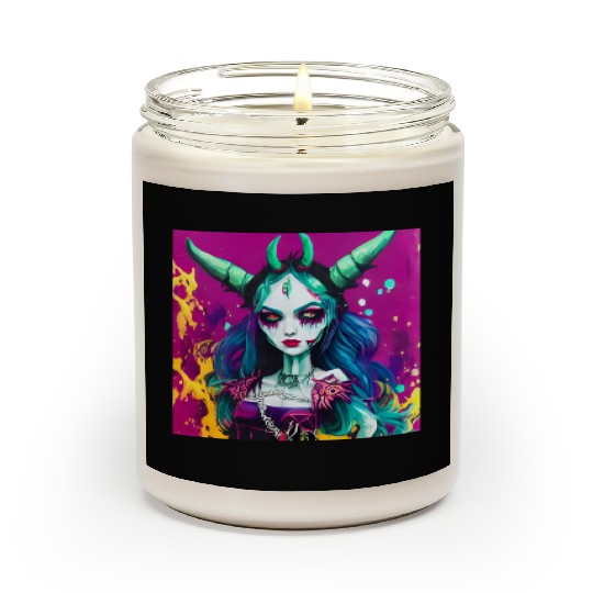 Goth Devil Demon Vampire Girl Street Pop Art Scented Candles