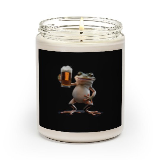 Frog Drinking Beer Realistic Scented Candles