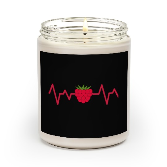 raspberry heart beat funny cute for fruit lover Scented Candles