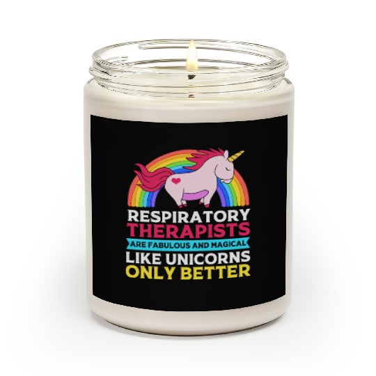 Cute Respiratory Therapist Rainbow Unicorn Scented Candles