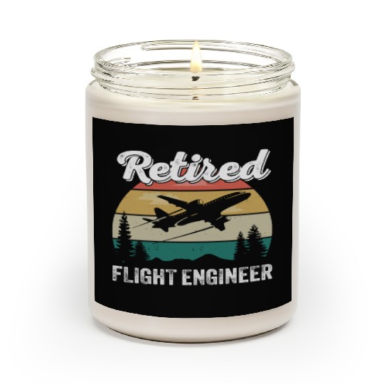Retired Flight Engineer Retirement Pilot & Aviatio Scented Candles