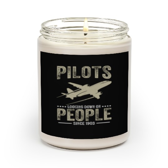 Pilots Looking Down On People Funny Aviation Airpl Scented Candles