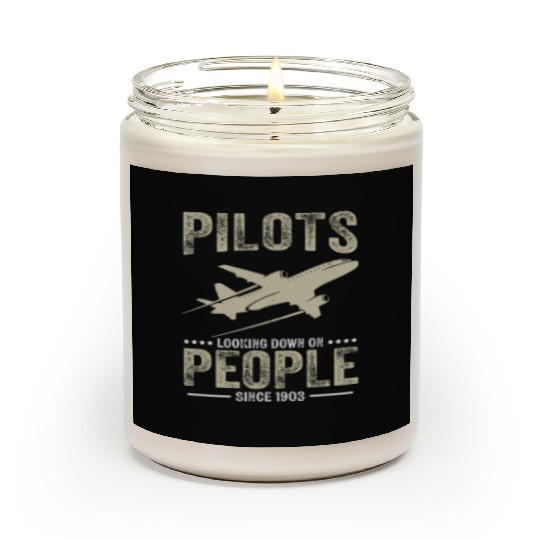 Pilots Looking Down On People Funny Aviation Airpl Scented Candles