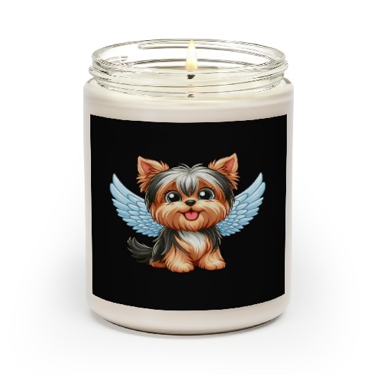 Cute Yorkshire Terrier with angel wings Scented Candles