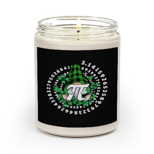 Gnome Hold Shamrock Pi Day Math 314Gnomes Scented Candles