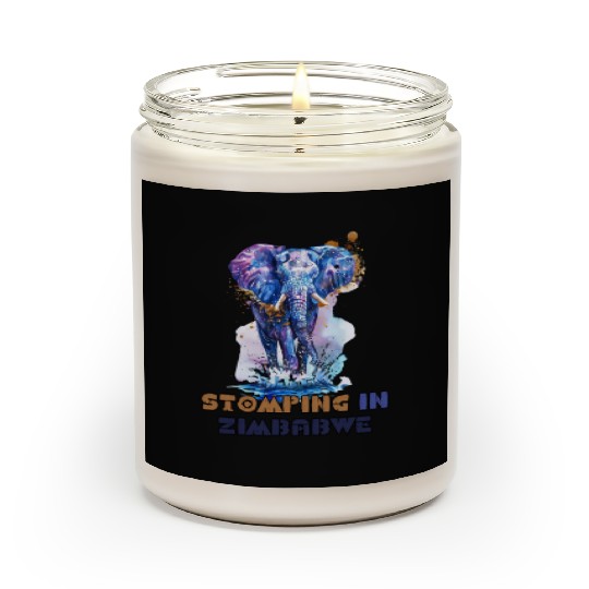 Zimbabwe Elephant Painting Scented Candles Design