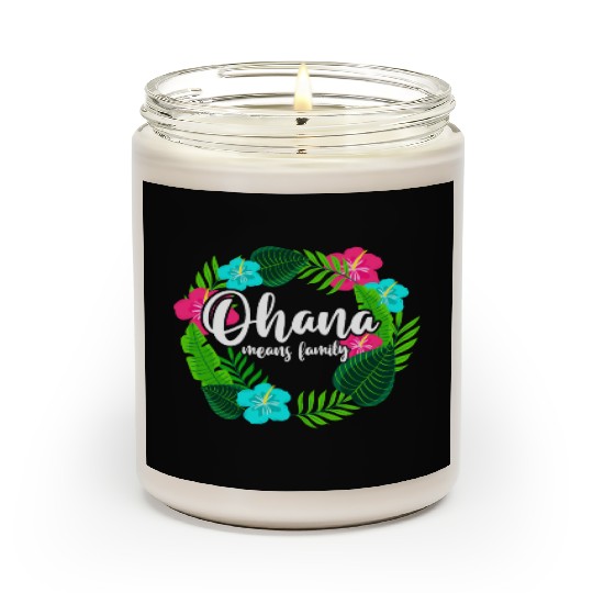 Ohana Means Family Hawaii Hibiscus Hawaiian Flower Scented Candles