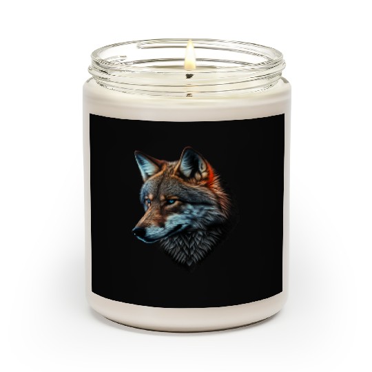 Wolf Portrait Animal Print Scented Candles