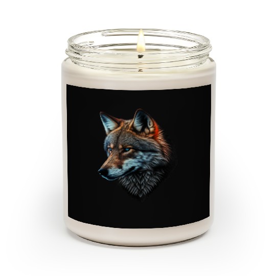 Wolf Portrait Animal Print Scented Candles