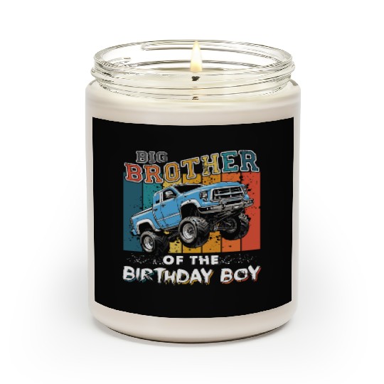 Big Brother of the Birthday Boy Monster Truck Scented Candles