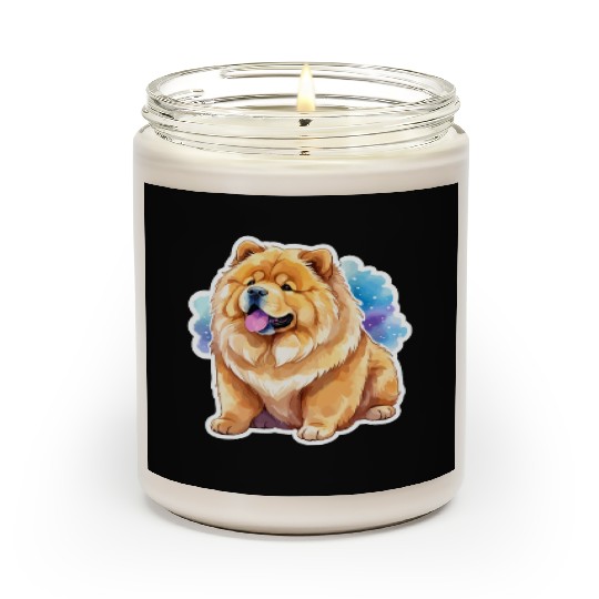 Chow Chow Watercolor Scented Candles