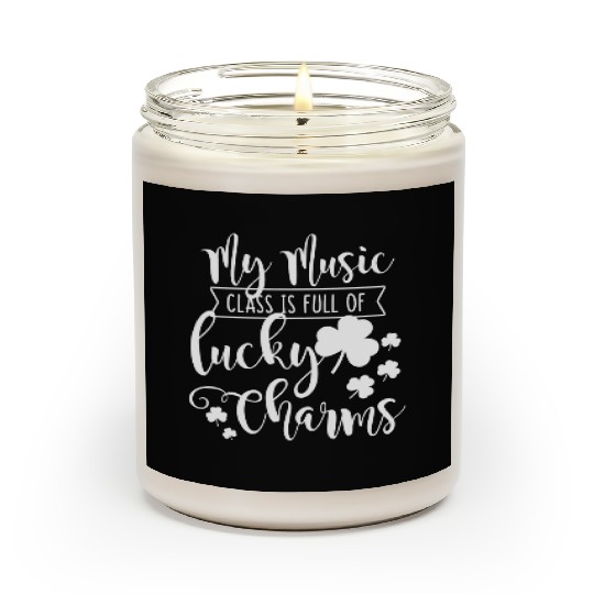 Womens Music Teacher Saint Patricks Day Funny Scented Candles
