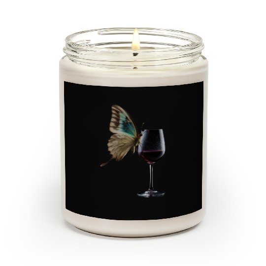 Butterfly Drinking Wine Realistic Scented Candles