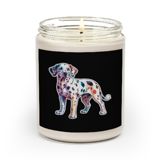 Dalmatian Dog Watercolor Scented Candles